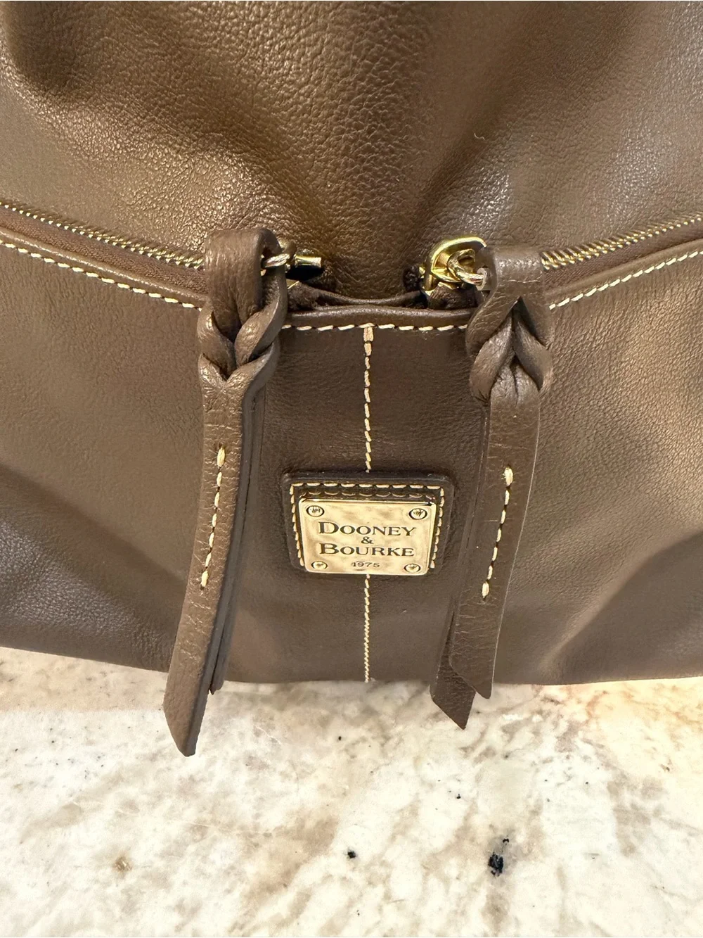 Dooney & Bourke dillen hobo bag Brown Pebbled Leather